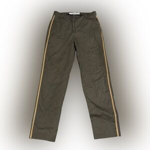 Golden Goose Women’s Olive Gold Stripe Trousers Size 38IT Pants Made In Italy